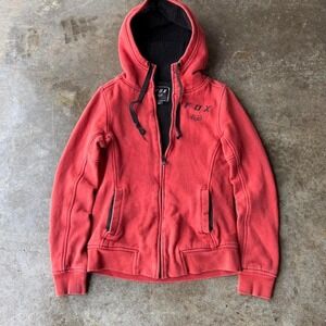 2000s fox racing sherpa zip up hoodie